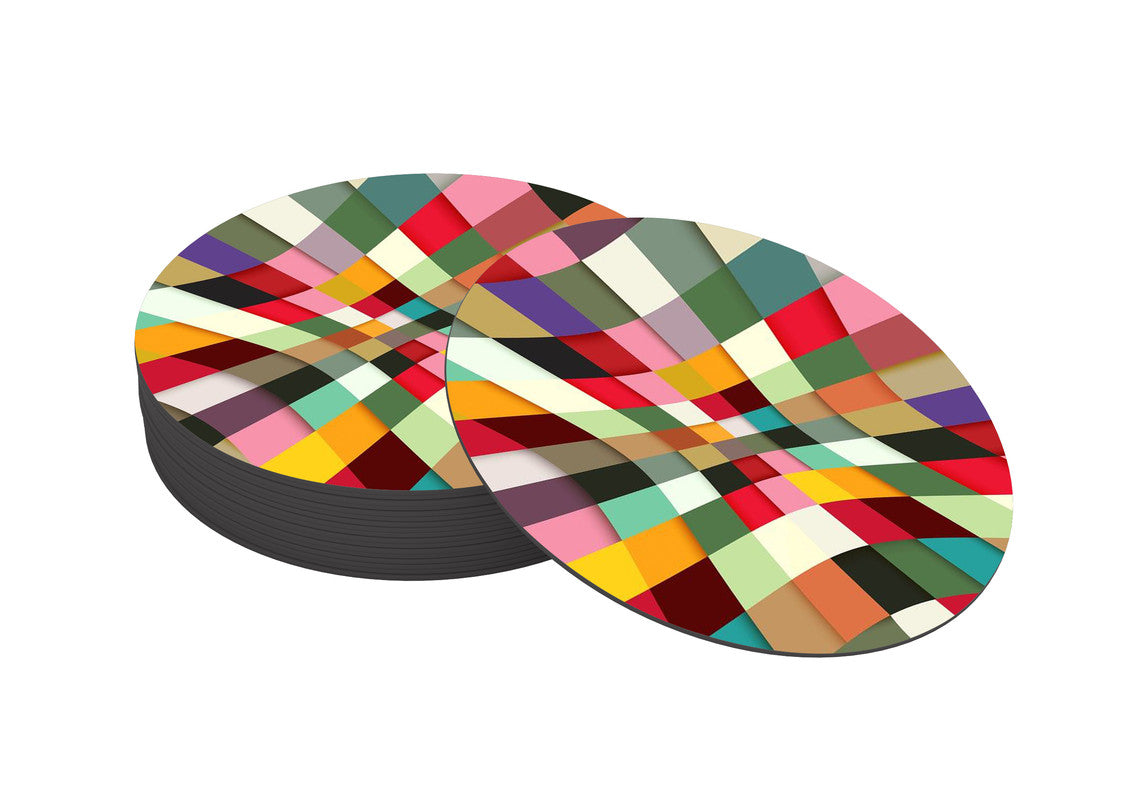 Colorful geometric Designer Printed Round Tea Coasters (MDF Wooden, Set Of 6 Pieces) Colorful geometric Designer Printed Round Tea Coasters (MDF Wooden, Set Of 6 Pieces)