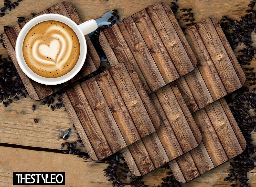 Wooden 1 Designer Printed Square Tea Coasters (MDF Wooden, Set of 6 Pieces) Wooden 1 Designer Printed Square Tea Coasters (MDF Wooden, Set of 6 Pieces)
