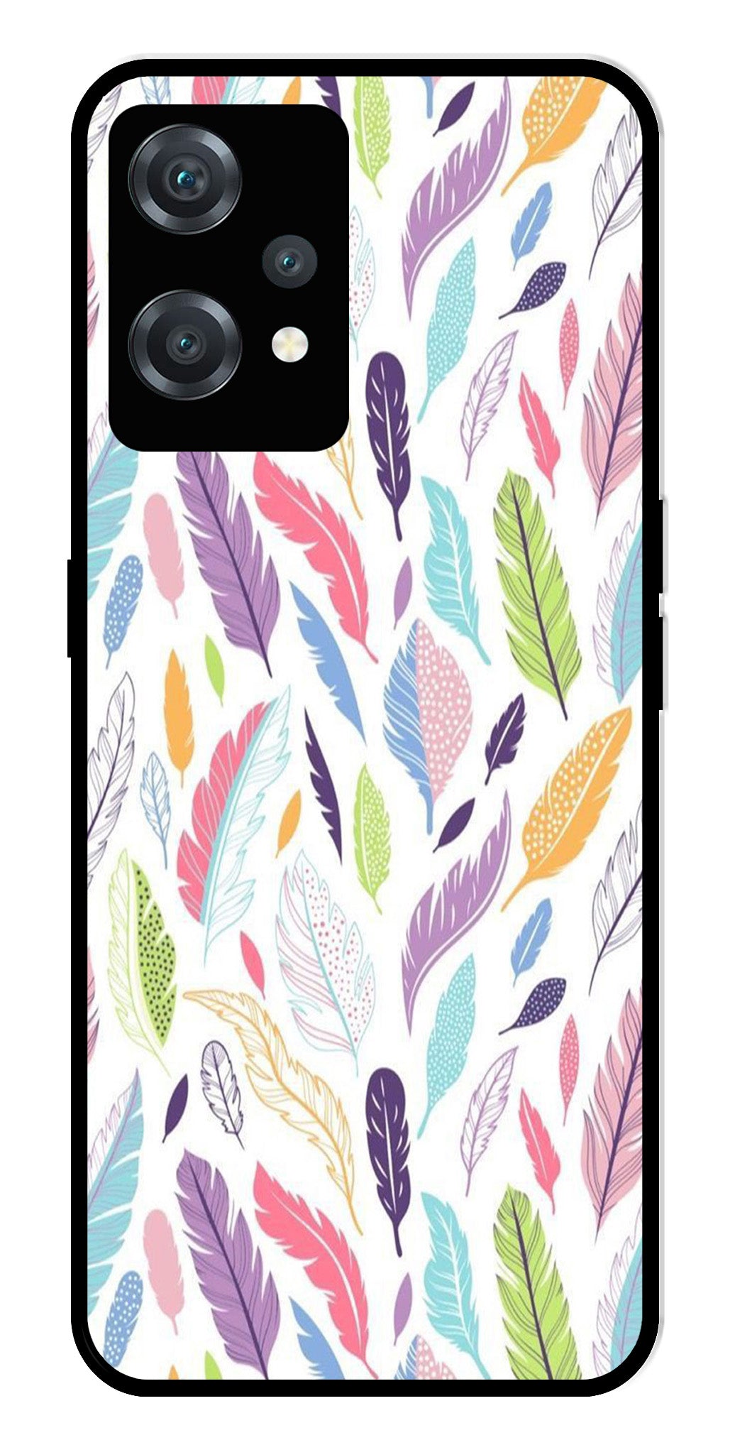 Colorful Feathers Metal Mobile Case for OnePlus Nord CE 2 Lite 5G Colorful Feathers Metal Mobile Case for OnePlus Nord CE 2 Lite 5G
