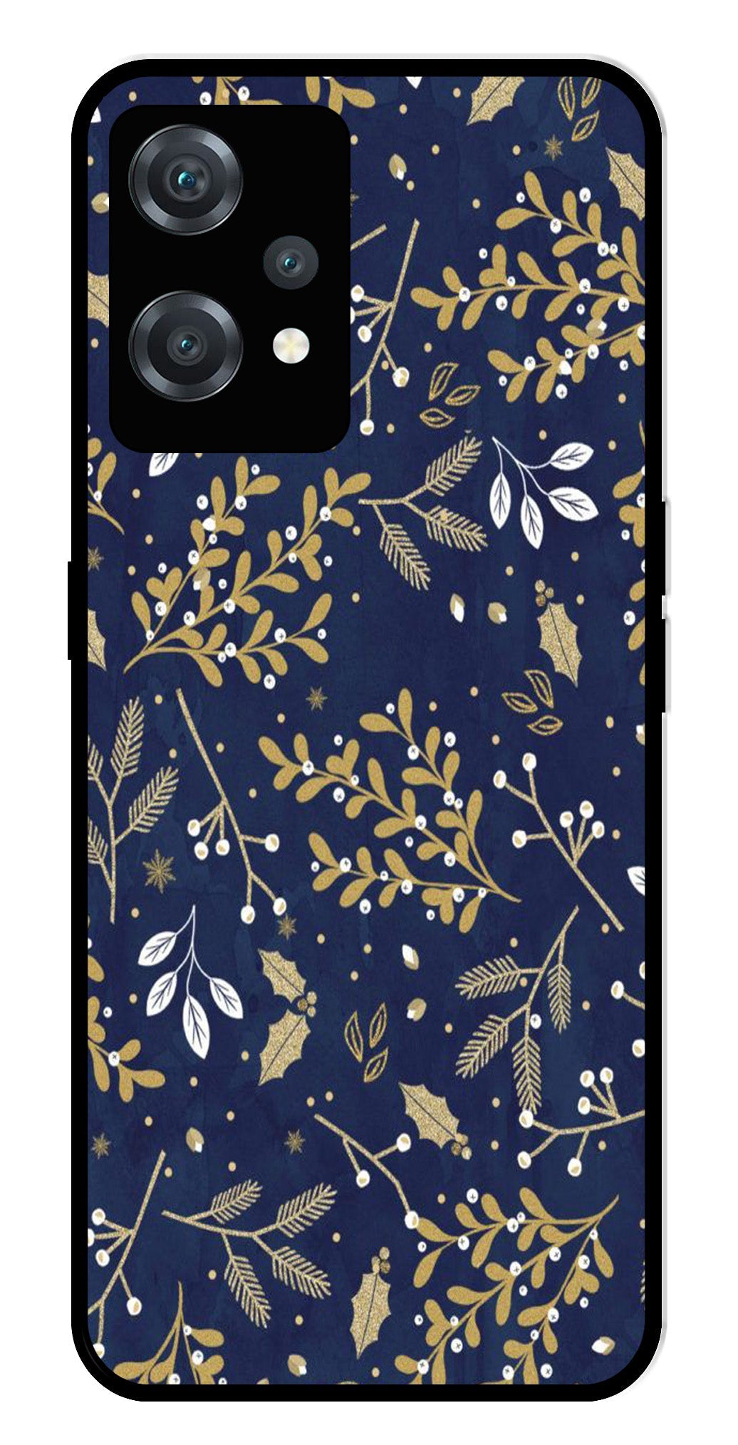 Floral Pattern Metal Mobile Case for OnePlus Nord CE 2 Lite 5G