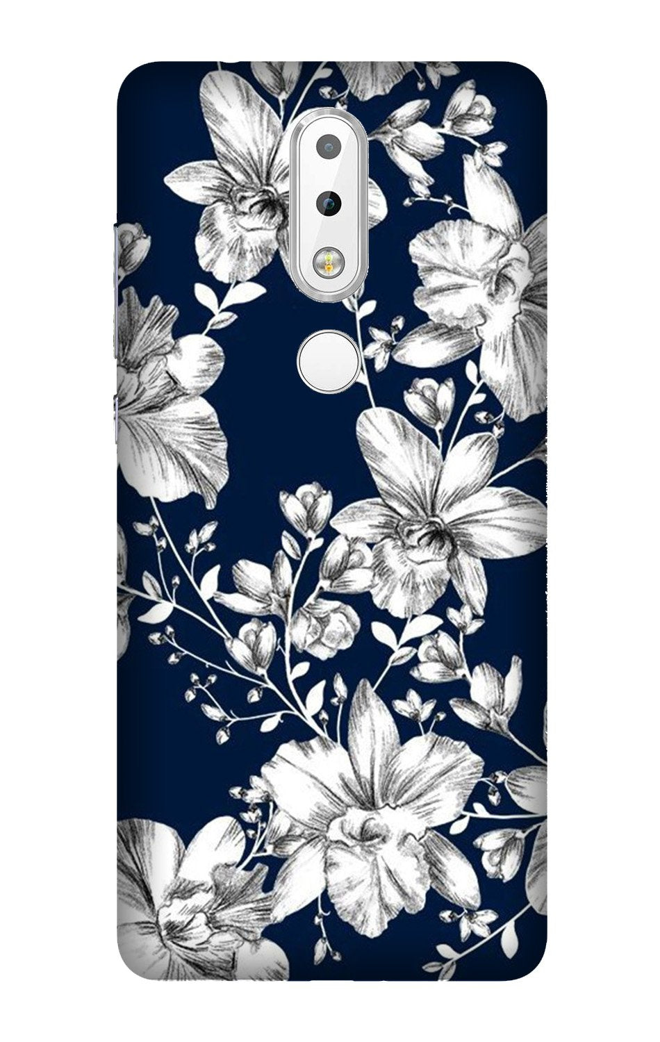White flowers Blue Background Mobile Back Case for Nokia 3.1 Plus (Design - 14) White flowers Blue Background Case for Nokia 3.1 Plus
