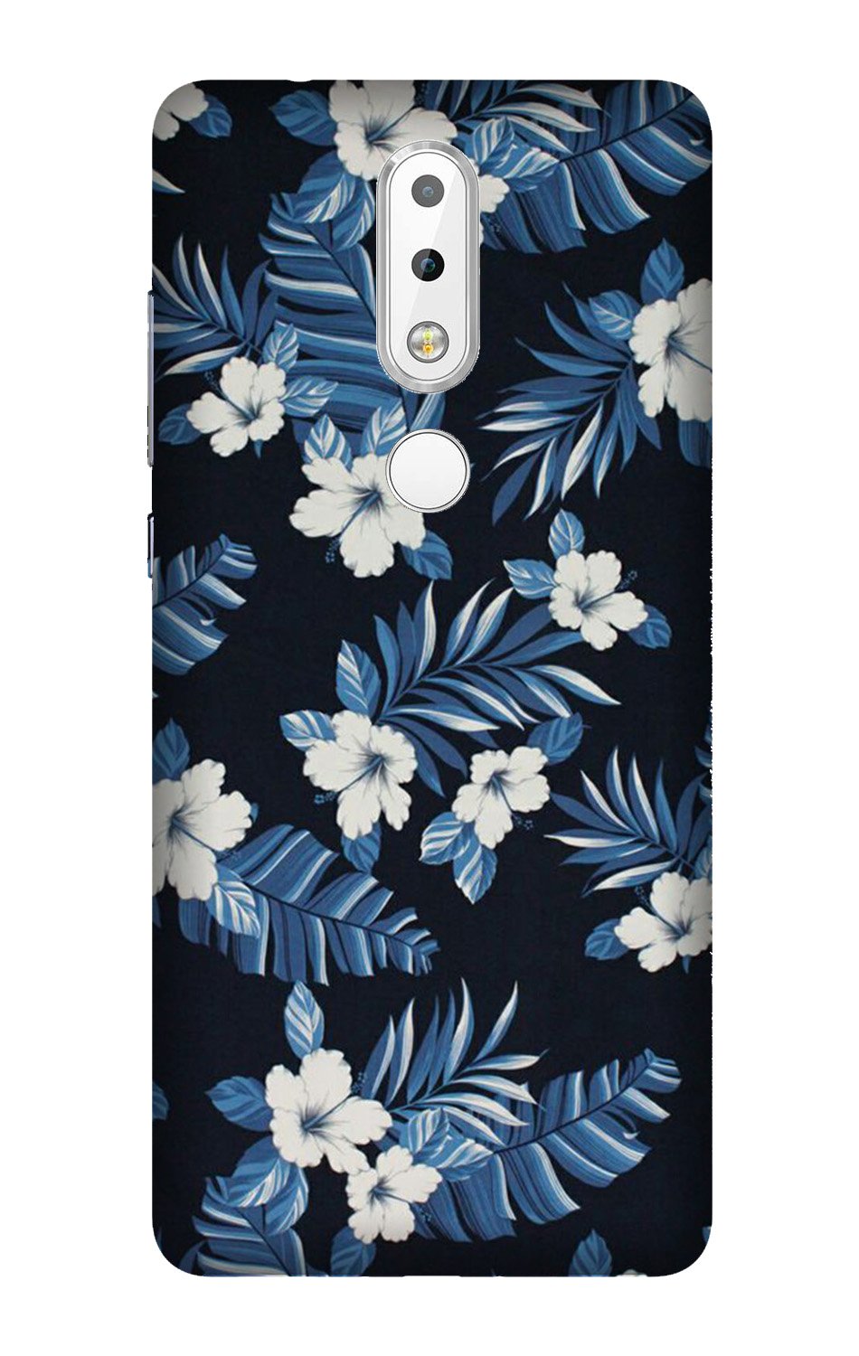 White flowers Blue Background2 Mobile Back Case for Nokia 3.1 Plus (Design - 15) White flowers Blue Background2 Case for Nokia 3.1 Plus