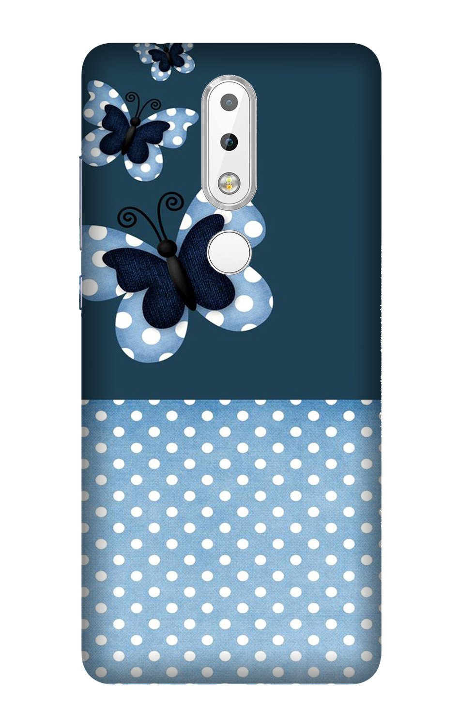 White dots Butterfly Mobile Back Case for Nokia 3.1 Plus (Design - 31) White dots Butterfly Case for Nokia 3.1 Plus
