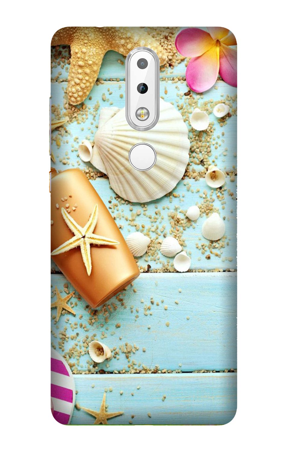 Sea Shells Mobile Back Case for Nokia 3.1 Plus (Design - 63) Sea Shells Case for Nokia 3.1 Plus