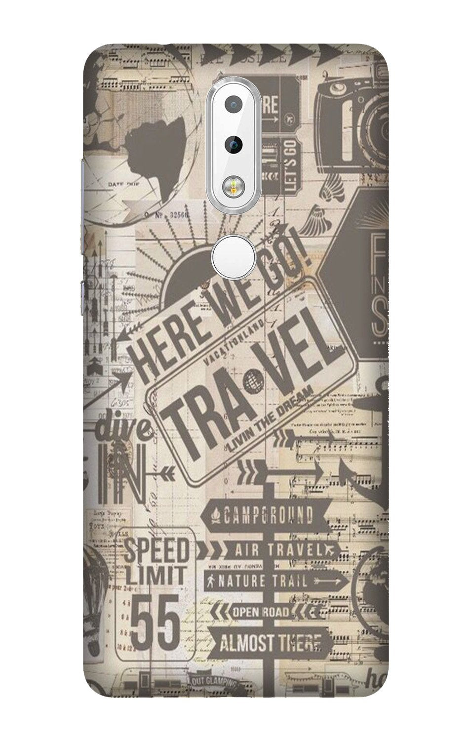 Travel Mobile Back Case for Nokia 3.1 Plus (Design - 104) Travel Case for Nokia 3.1 Plus (Design - 104)