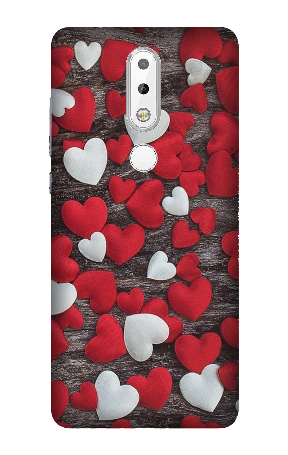 Red White Hearts Mobile Back Case for Nokia 3.1 Plus (Design - 105) Red White Hearts Case for Nokia 3.1 Plus (Design - 105)