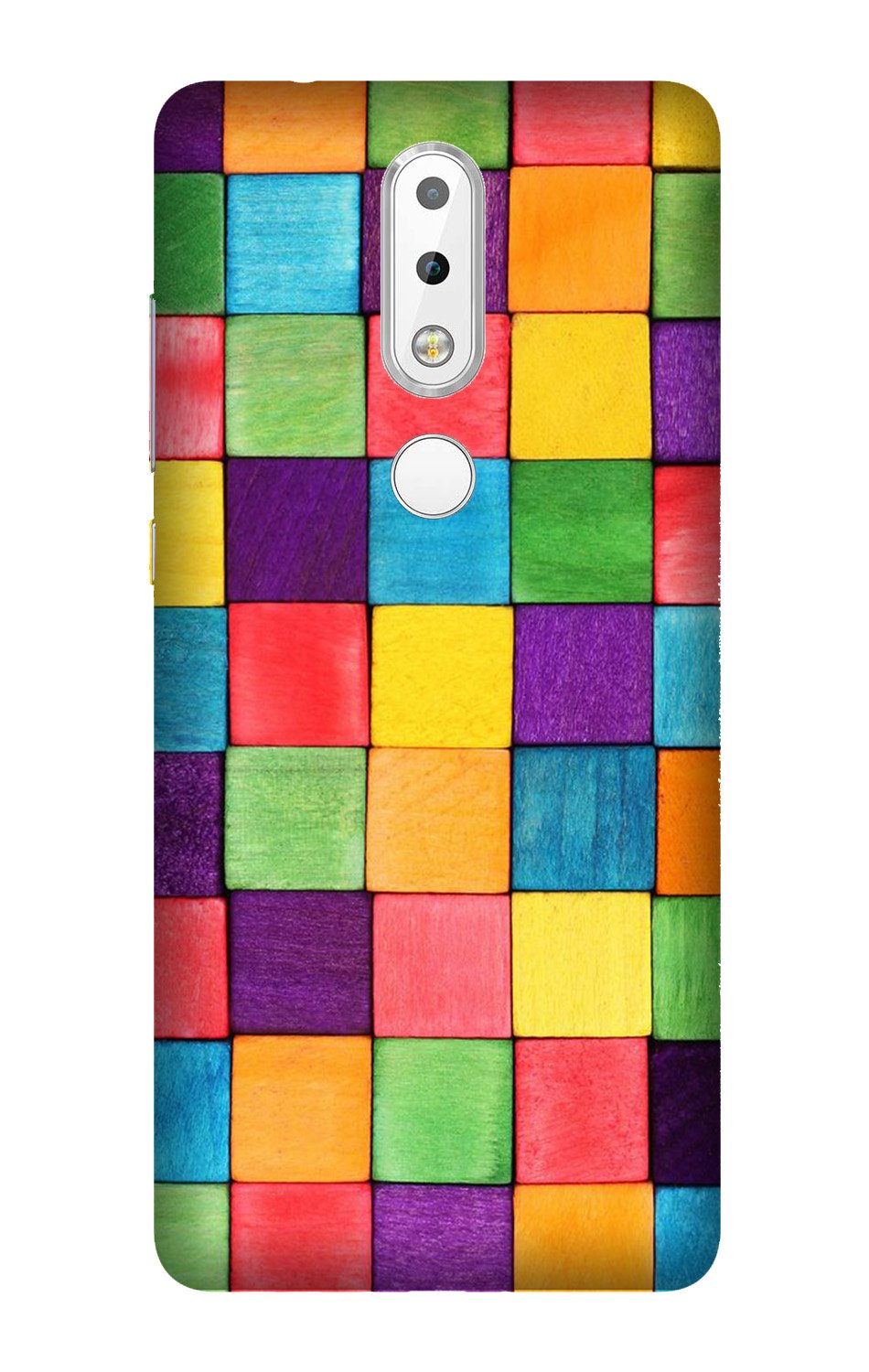 Colorful Square Mobile Back Case for Nokia 3.1 Plus (Design - 218) Colorful Square Case for Nokia 3.1 Plus (Design No. 218)