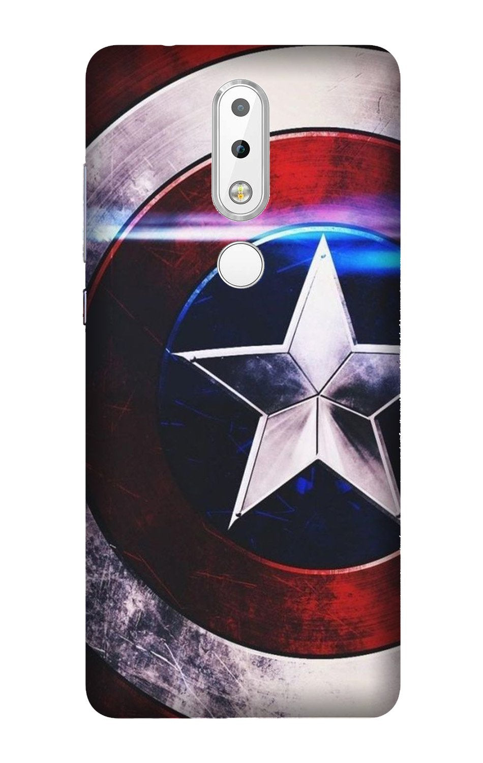 Captain America Shield Mobile Back Case for Nokia 3.1 Plus (Design - 250) Captain America Shield Case for Nokia 3.1 Plus (Design No. 250)