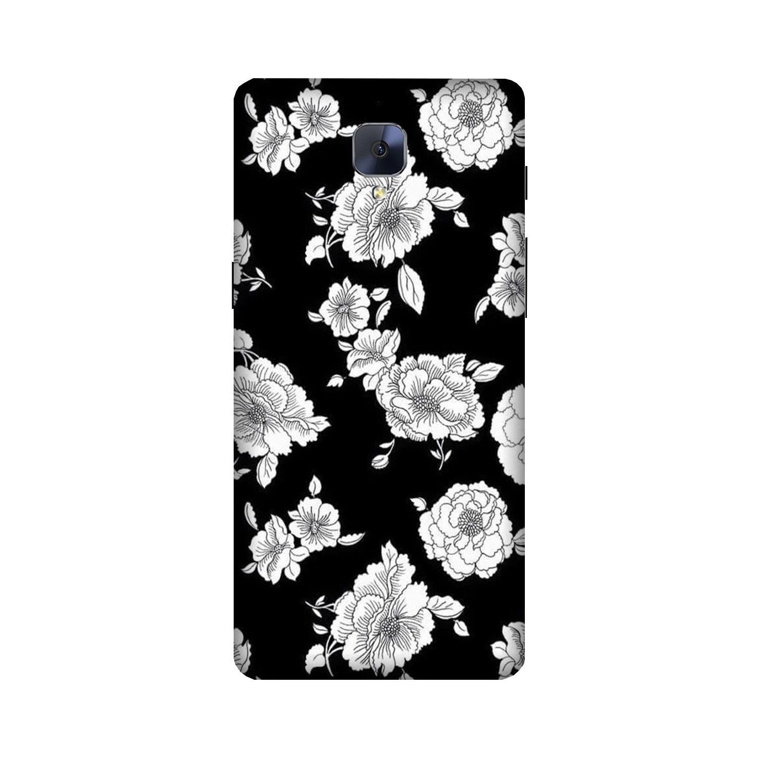 White flowers Black Background Case for OnePlus 3/ 3T White flowers Black Background Case for OnePlus 3/ 3T