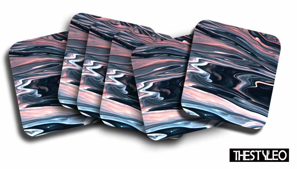 Aesthetic Marble Designer Printed Square Tea Coasters With Stand (MDF Wooden, Set Of 6 Pieces Coaster And 1 Stand) Aesthetic Marble Designer Printed Square Tea Coasters With Stand (MDF Wooden, Set Of 6 Pieces Coaster And 1 Stand)