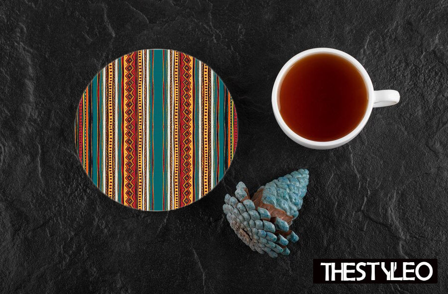 Floral Pattern Designer Printed Round Tea Coasters (MDF Wooden, Set Of 6 Pieces) Floral Pattern Designer Printed Round Tea Coasters (MDF Wooden, Set Of 6 Pieces)