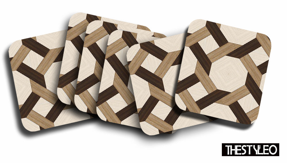 Printed Marble Rope Pattern MDF Wooden Coasters For Home And Kitchen(Set Of 6 Pieces) Printed Marble Rope Pattern MDF Wooden Coasters For Home And Kitchen(Set Of 6 Pieces)