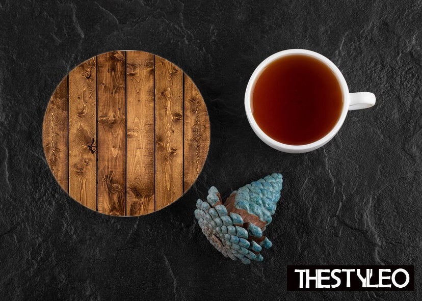 Wood Texture Designer Printed Round Tea Coasters (MDF Wooden, Set Of 6 Pieces) Wood Texture Designer Printed Round Tea Coasters (MDF Wooden, Set Of 6 Pieces)