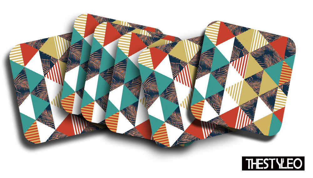 Printed Marble Palm Leaf Pattern MDF Wooden Coasters For Home And Kitchen(Set Of 6 Pieces) Printed Marble Palm Leaf Pattern MDF Wooden Coasters For Home And Kitchen(Set Of 6 Pieces)