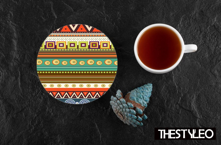 Pattern Designer Printed Round Tea Coasters (MDF Wooden, Set Of 6 Pieces) Pattern Designer Printed Round Tea Coasters (MDF Wooden, Set Of 6 Pieces)