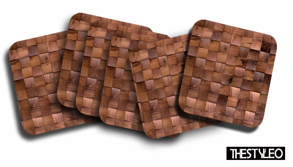 Wooden 8 Designer Printed Square Tea Coasters (MDF Wooden, Set of 6 Pieces) Wooden 8 Designer Printed Square Tea Coasters (MDF Wooden, Set of 6 Pieces)