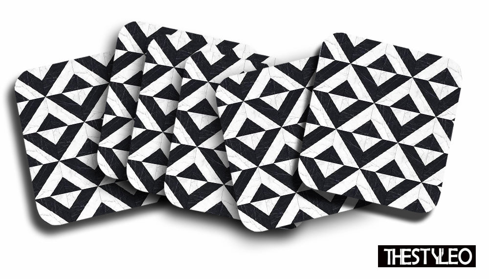 Printed Marble Zig Zag Pattern MDF Wooden Coasters For Home And Kitchen(Set Of 6 Pieces) Printed Marble Zig Zag Pattern MDF Wooden Coasters For Home And Kitchen(Set Of 6 Pieces)