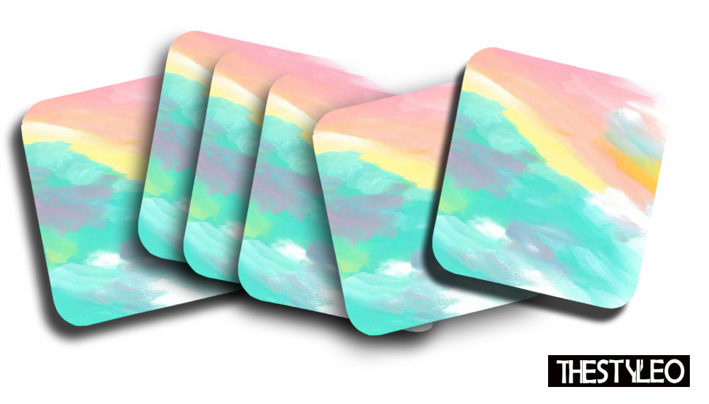 Watercolor Paint Designer Printed Square Tea Coasters With Stand (MDF Wooden, Set Of 6 Pieces Coaster And 1 Stand) Watercolor Paint Designer Printed Square Tea Coasters With Stand (MDF Wooden, Set Of 6 Pieces Coaster And 1 Stand)