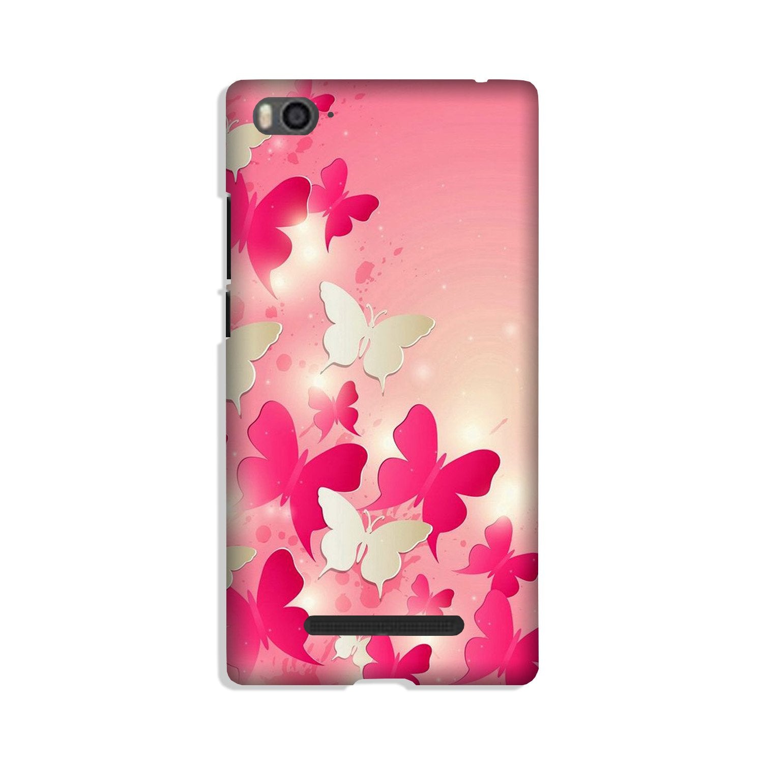 White Pick Butterflies Case for Redmi 4A White Pick Butterflies Case for Redmi 4A