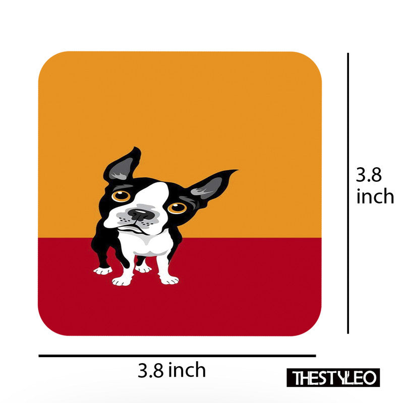 Modern Art MDF Wooden Printed Square Coasters for Home and Kitchen | Dining Table Decor (Set of 6 Pieces) Modern Art MDF Wooden Printed Coasters