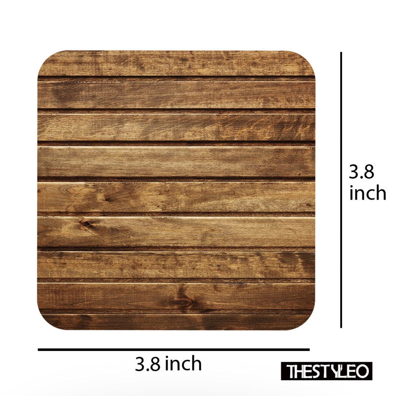 Wooden 7 Designer Printed Square Tea Coasters (MDF Wooden, Set of 6 Pieces) Printed Wooden 7