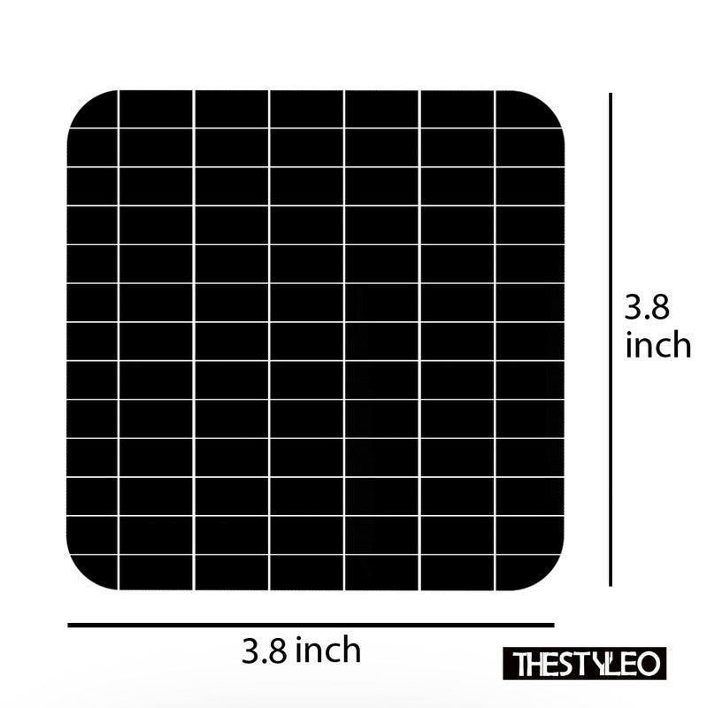 Printed Black Aesthetic Pattern Designer Printed Square Tea Coasters (MDF Wooden, Set Of 6 Pieces Coaster) Black Aesthetic