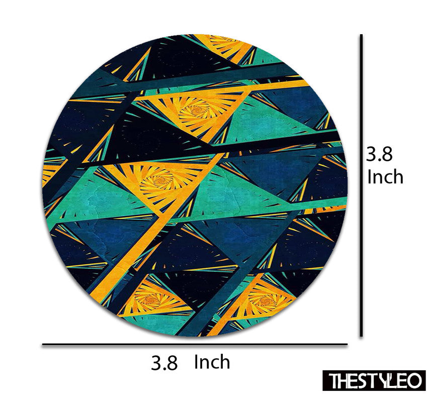 Marble Designer Printed Round Tea Coasters (MDF Wooden, Set Of 6 Pieces) Marble