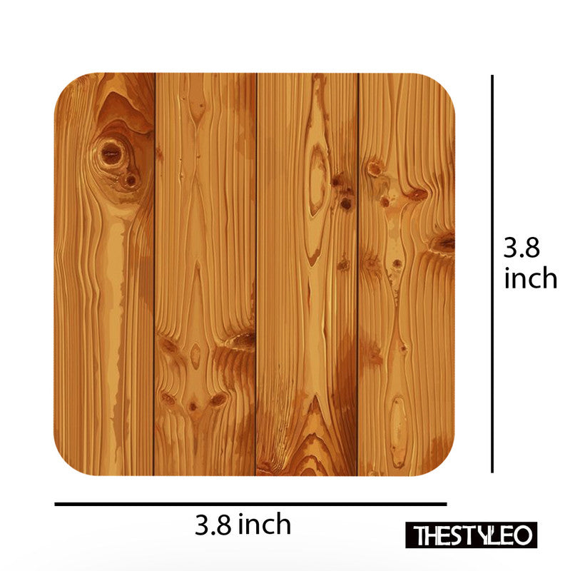 Wooden 9 Designer Printed Square Tea Coasters (MDF Wooden, Set of 6 Pieces) Printed Wooden 9