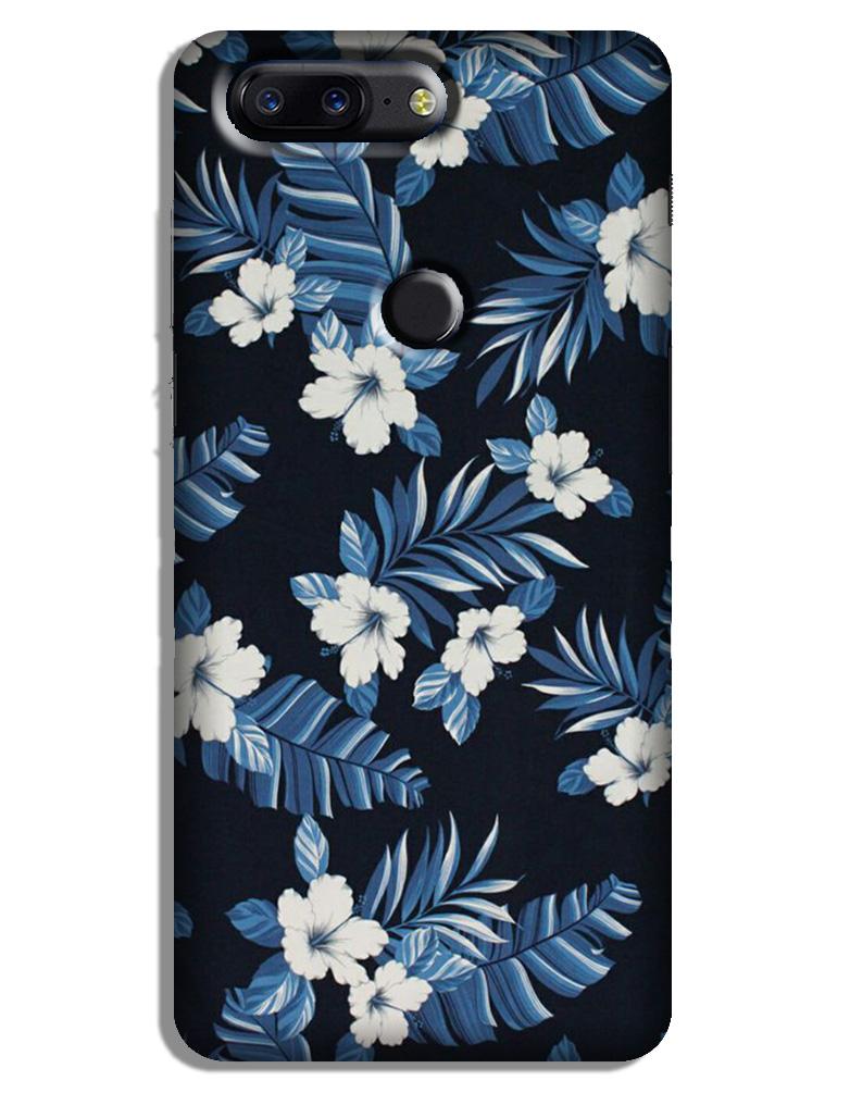 White flowers Blue Background2 Case for OnePlus 5T White flowers Blue Background2 Case for OnePlus 5T