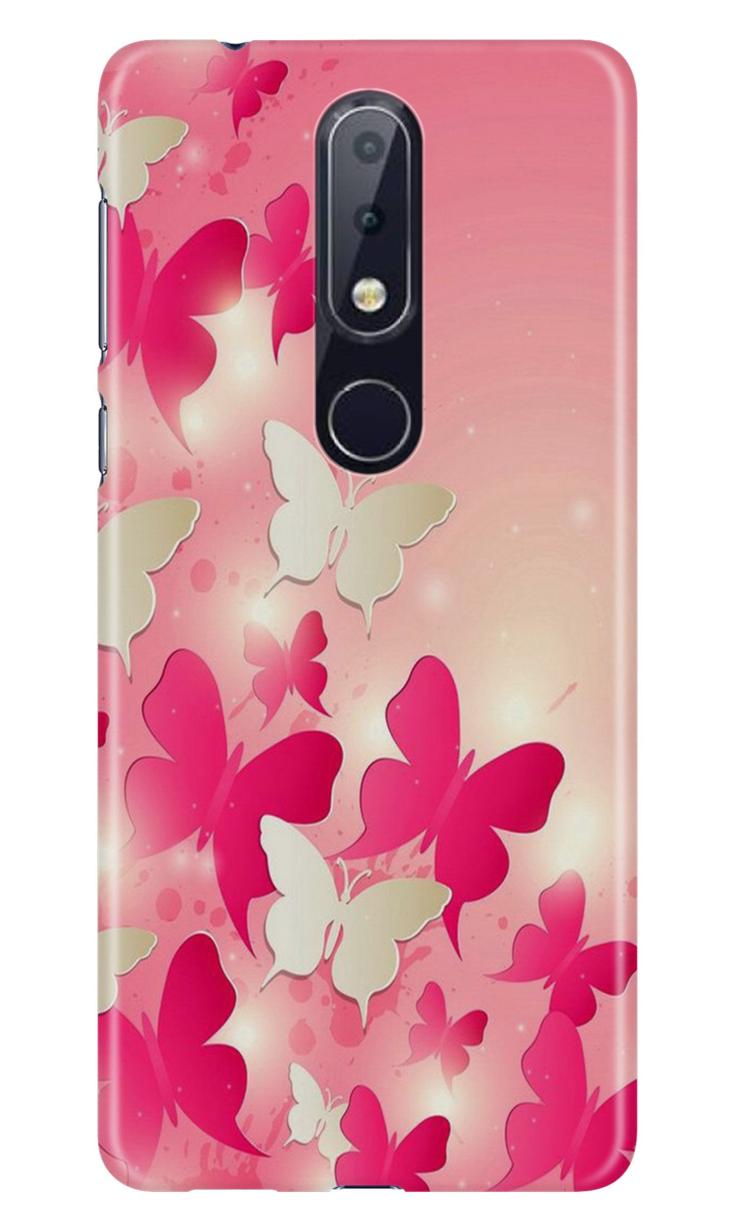 White Pick Butterflies Case for Nokia 4.2 White Pick Butterflies Case for Nokia 4.2