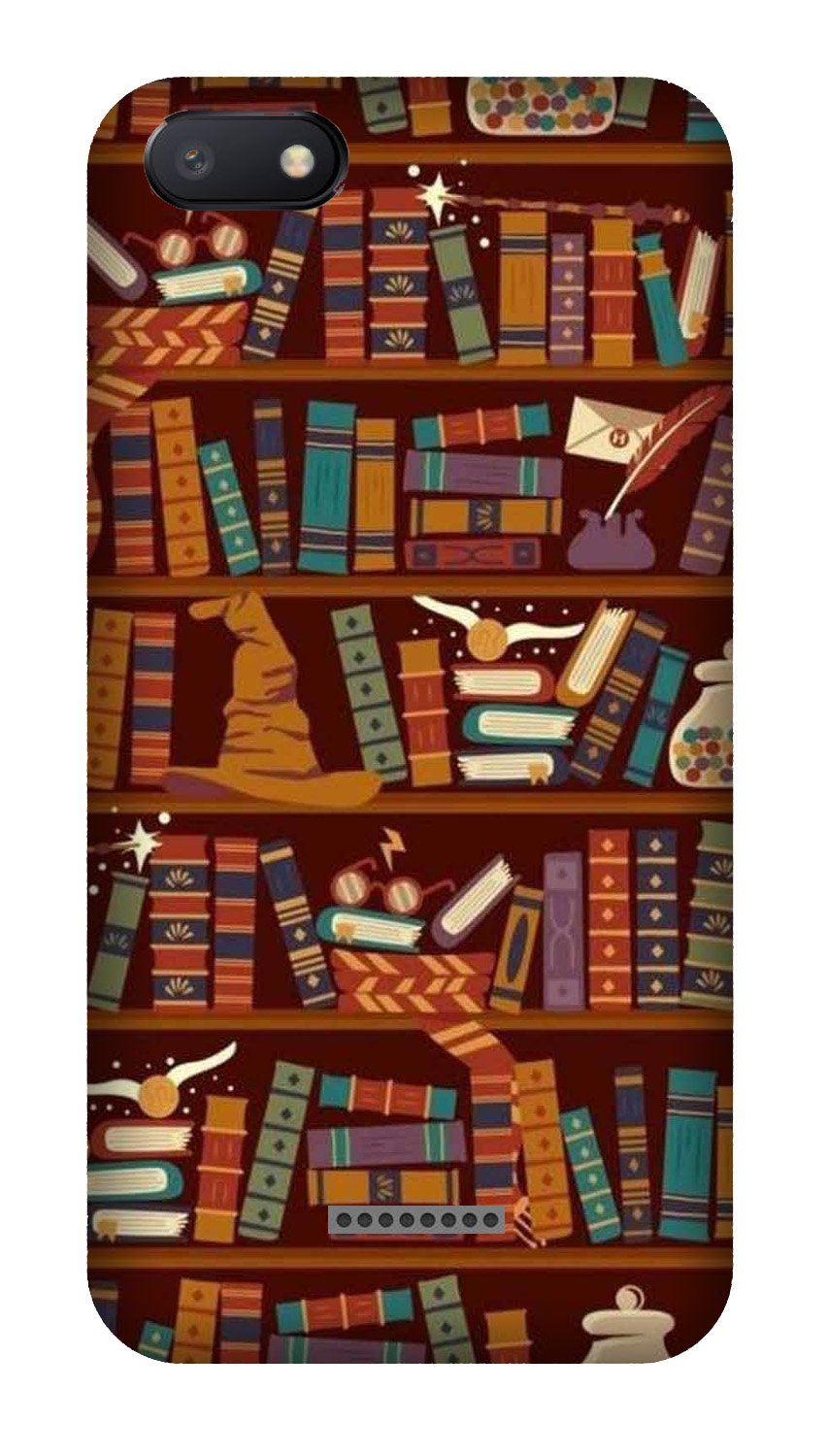 Book Shelf Mobile Back Case for Redmi 6A (Design - 390) Book Shelf Mobile Back Case for Redmi 6A (Design - 390)