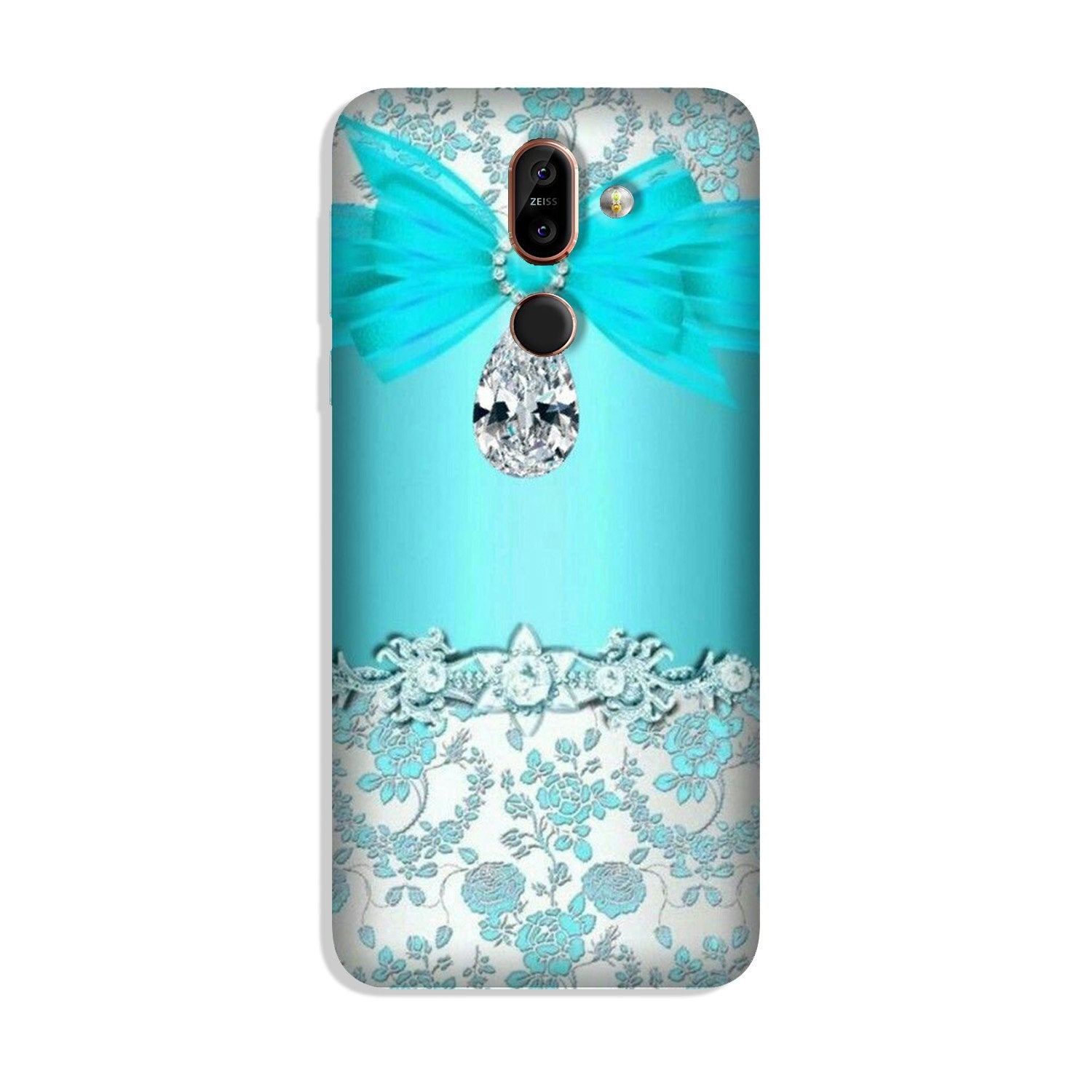 Shinny Blue Background Case for Nokia 8.1 Shinny Blue Background Case for Nokia 8.1