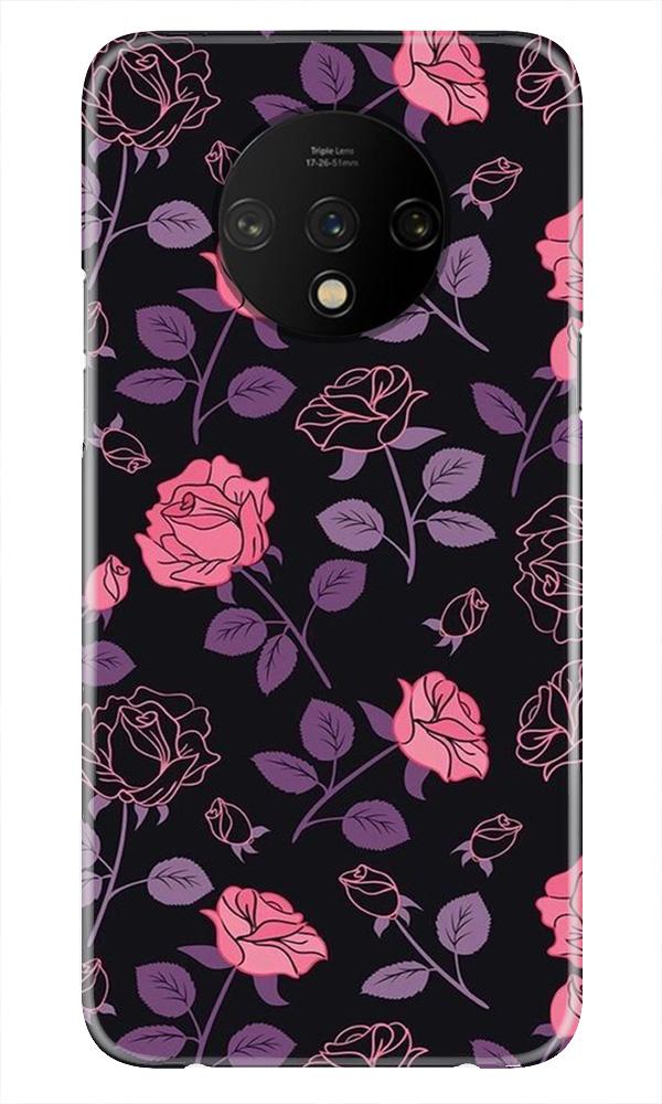 Rose Black Background Mobile Back Case for OnePlus 7T (Design - 27) Rose Black Background Case for OnePlus 7T