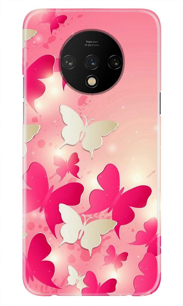 White Pick Butterflies Mobile Back Case for OnePlus 7T (Design - 28) White Pick Butterflies Case for OnePlus 7T