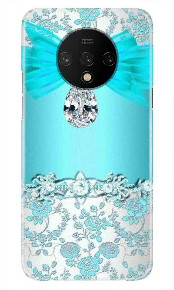 Shinny Blue Background Mobile Back Case for OnePlus 7T (Design - 32) Shinny Blue Background Case for OnePlus 7T