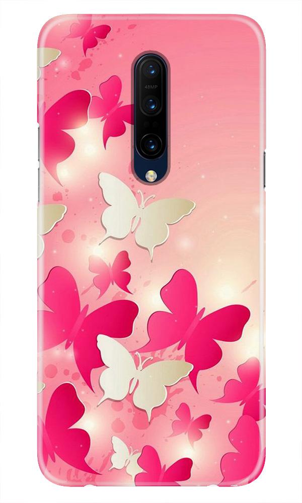 White Pick Butterflies Mobile Back Case for OnePlus 7T pro (Design - 28) White Pick Butterflies Case for OnePlus 7T pro