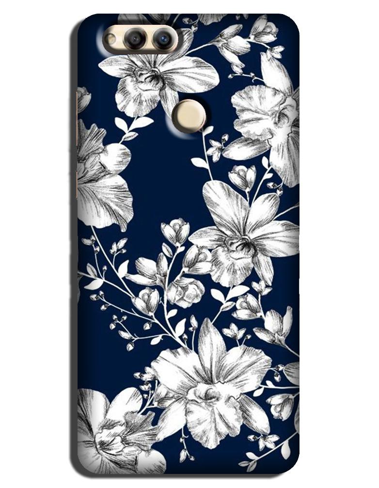 White flowers Blue Background Case for Honor 7A White flowers Blue Background Case for Honor 7A