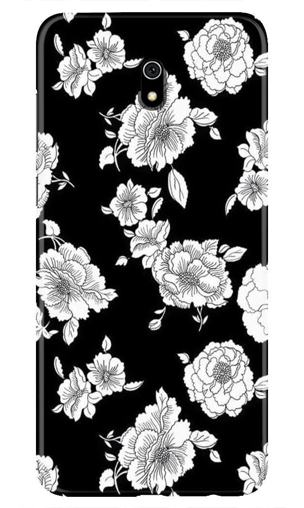 White flowers Black Background Mobile Back Case for Xiaomi Redmi 8A (Design - 9) White flowers Black Background Case for Xiaomi Redmi 8A