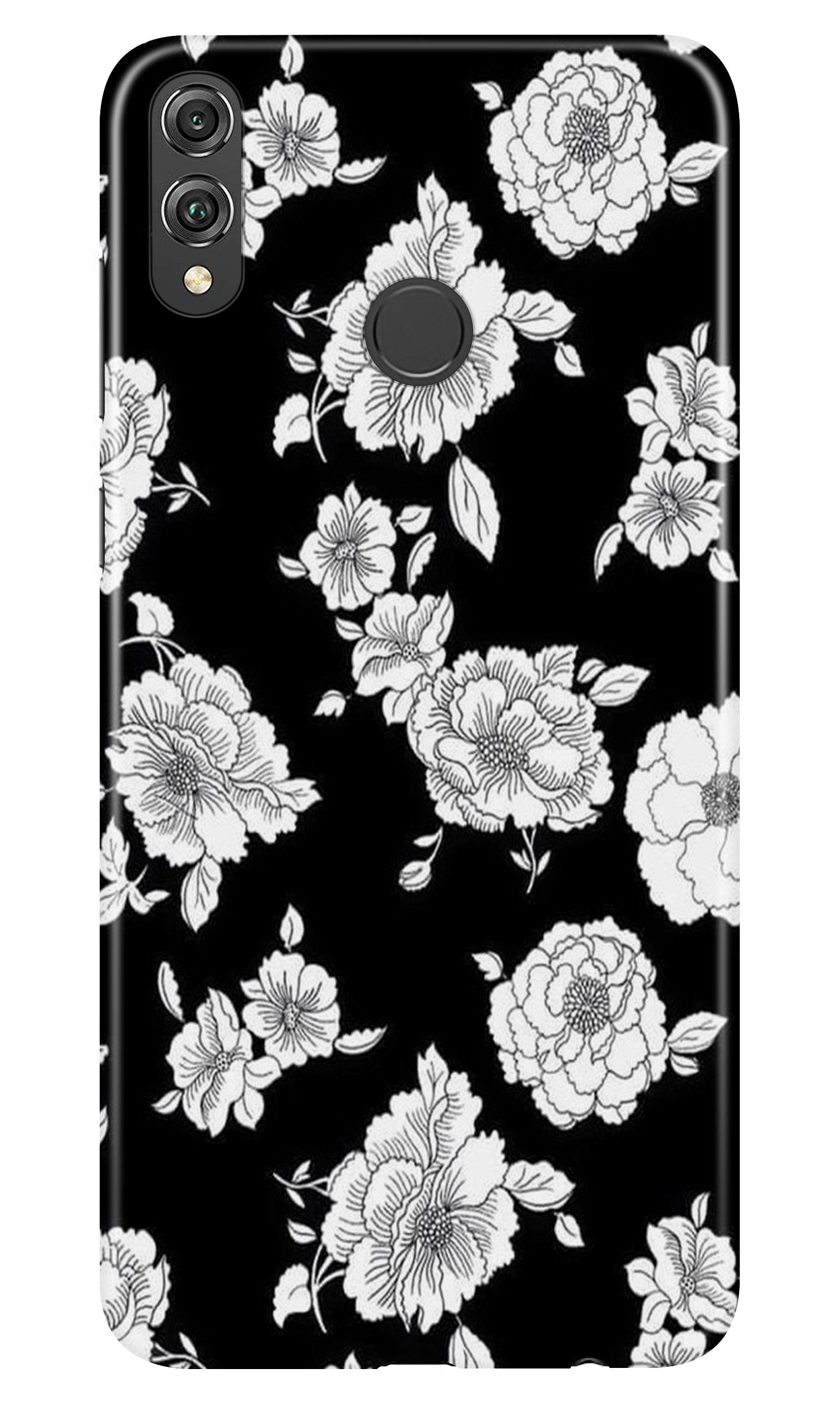 White flowers Black Background Case for Honor Play White flowers Black Background Case for Honor Play