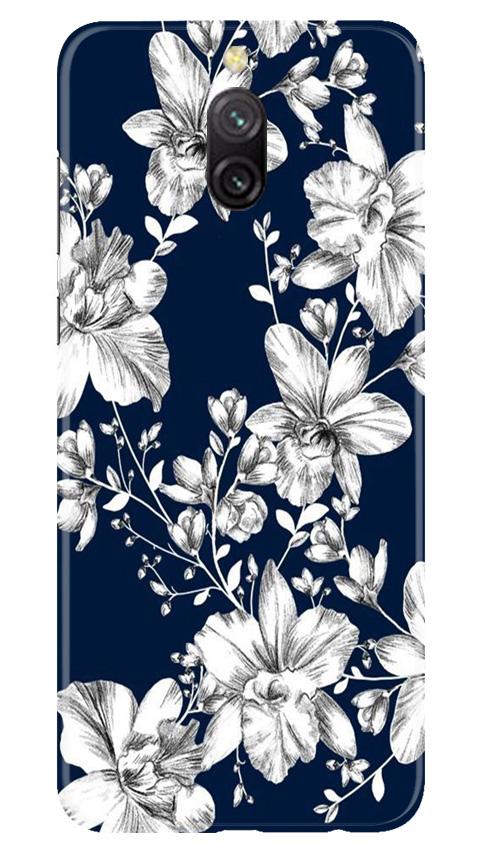 White flowers Blue Background Mobile Back Case for Redmi 8a Dual (Design - 14) White flowers Blue Background Case for Redmi 8a Dual