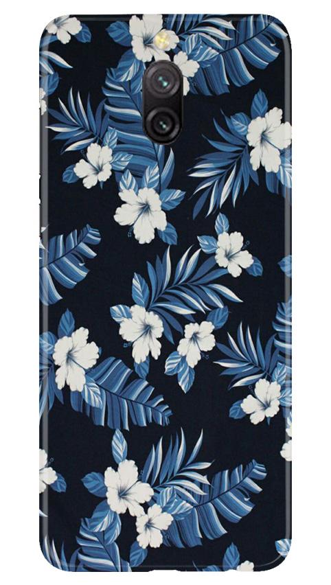 White flowers Blue Background2 Mobile Back Case for Redmi 8a Dual (Design - 15) White flowers Blue Background2 Case for Redmi 8a Dual