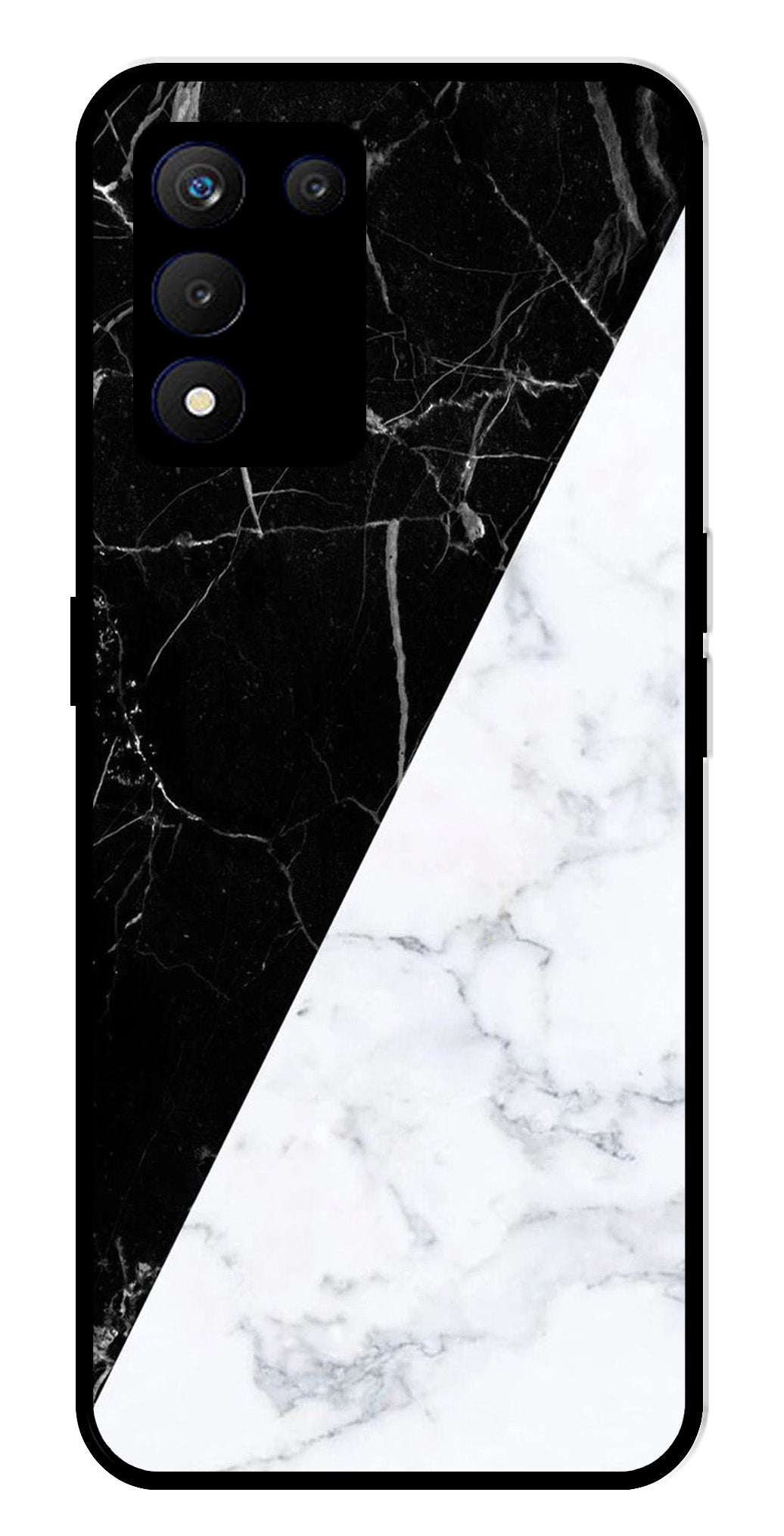 Black White Marble Design Metal Mobile Case for Realme 9 SE 5G Black White Marble Design Metal Mobile Case for Realme 9 SE 5G (Design No -09)