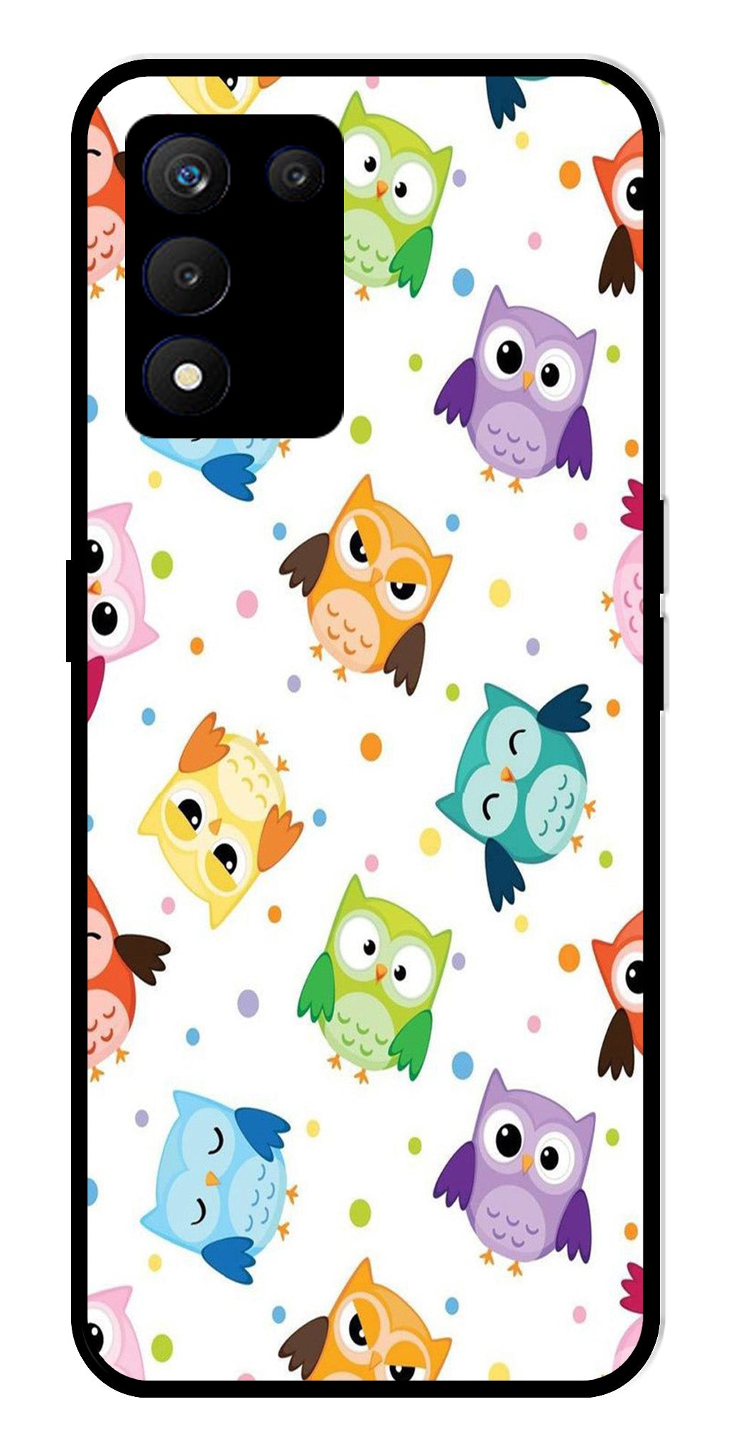 Owls Pattern Metal Mobile Case for Realme 9 SE 5G Owls Pattern Metal Mobile Case for Realme 9 SE 5G (Design No -20)