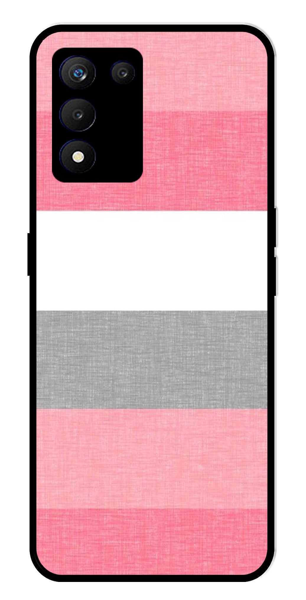 Pink Pattern Metal Mobile Case for Realme 9 SE 5G Pink Pattern Metal Mobile Case for Realme 9 SE 5G (Design No -23)
