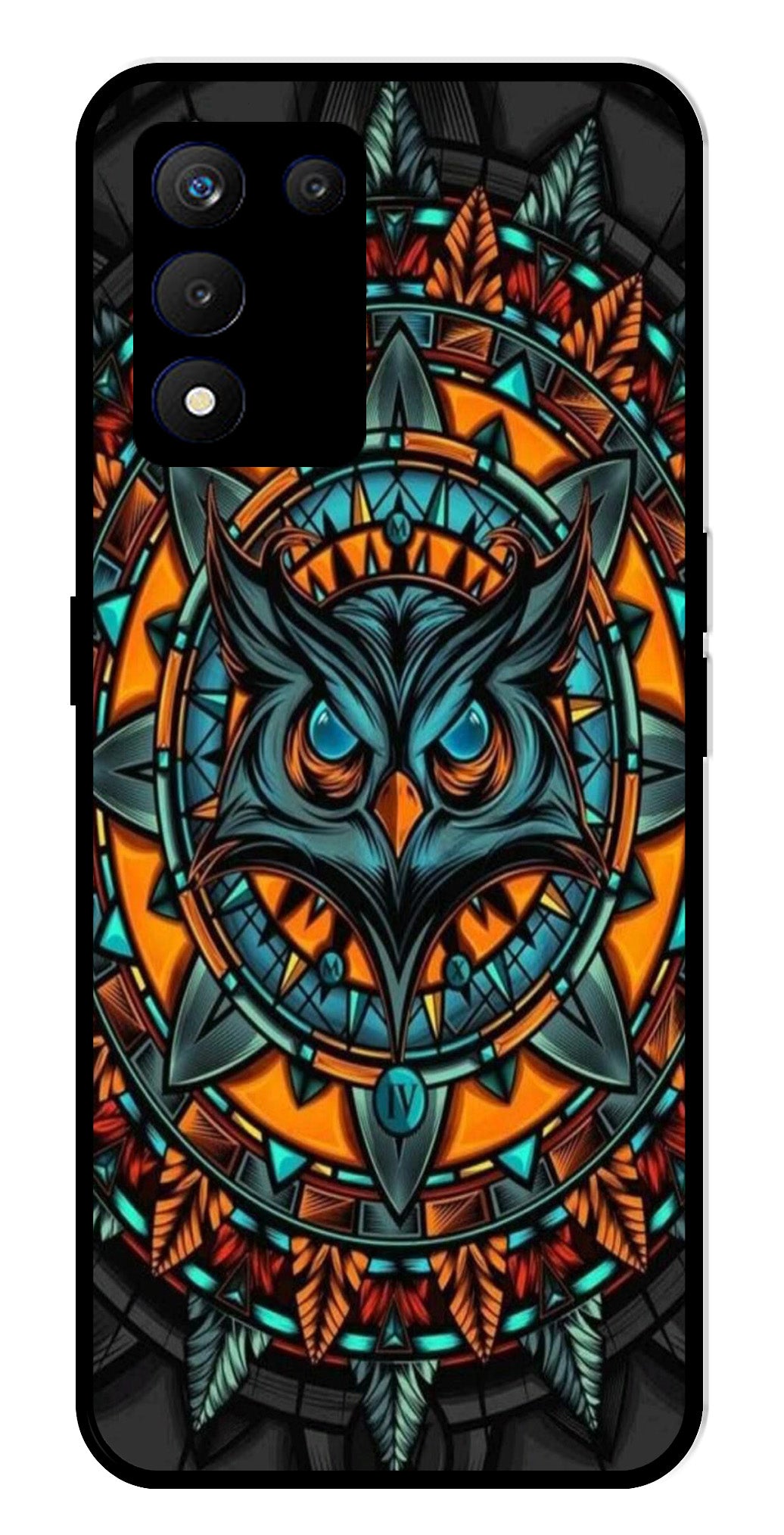 Owl Pattern Metal Mobile Case for Realme 9 SE 5G Owl Pattern Metal Mobile Case for Realme 9 SE 5G (Design No -42)