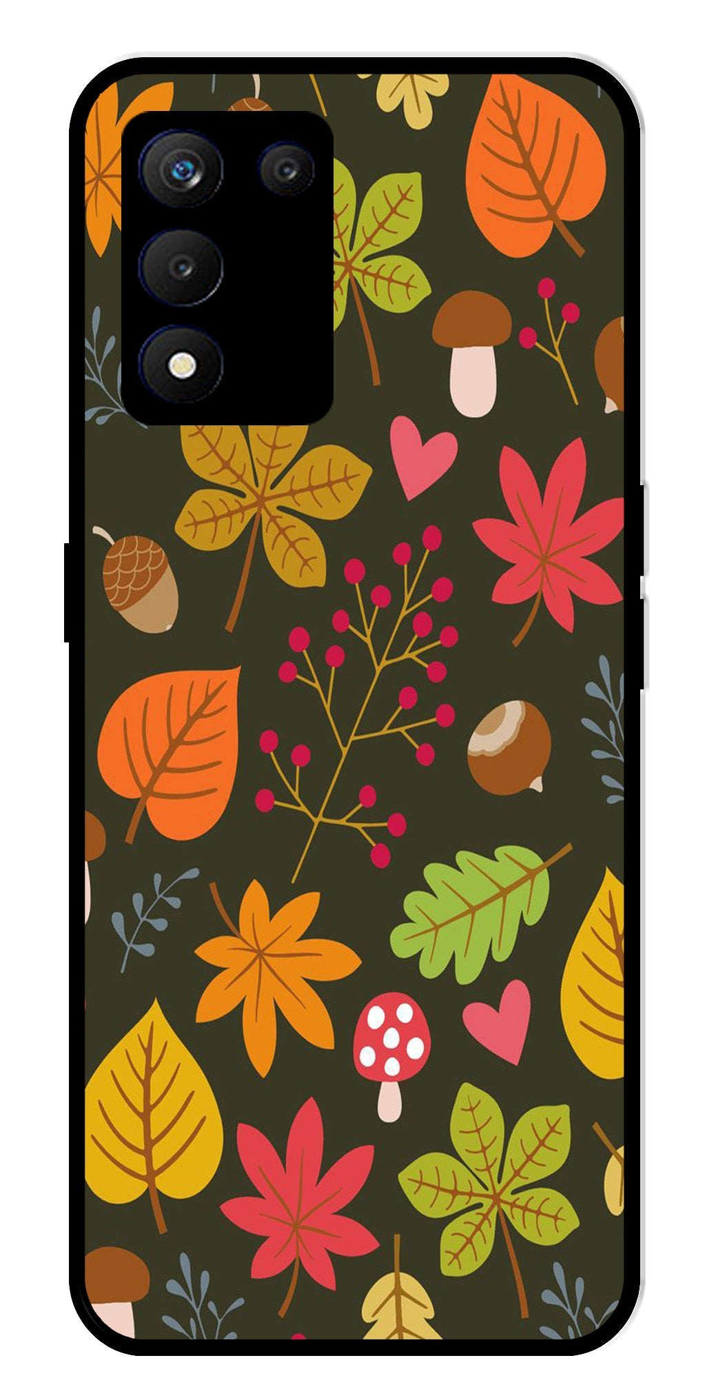 Leaves Design Metal Mobile Case for Realme 9 SE 5G Leaves Design Metal Mobile Case for Realme 9 SE 5G (Design No -51)