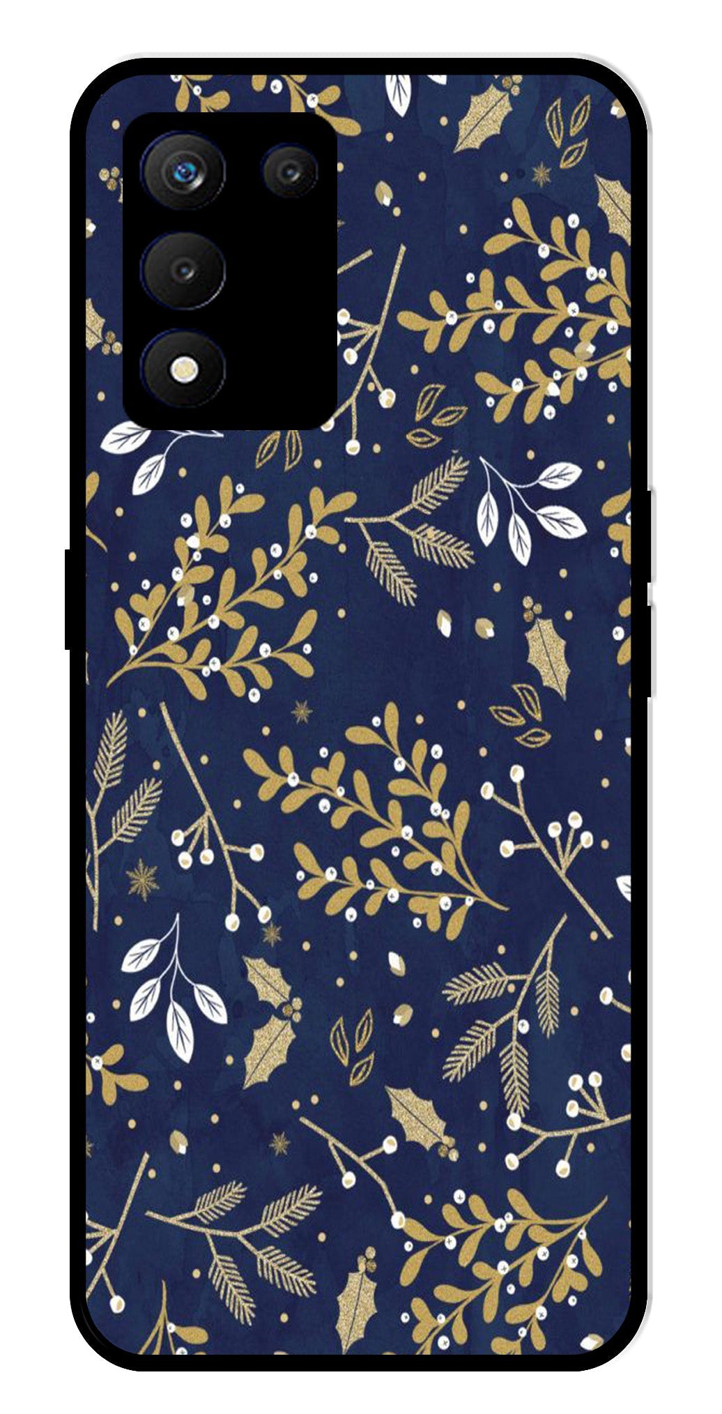 Floral Pattern Metal Mobile Case for Realme 9 SE 5G Floral Pattern Metal Mobile Case for Realme 9 SE 5G (Design No -52)