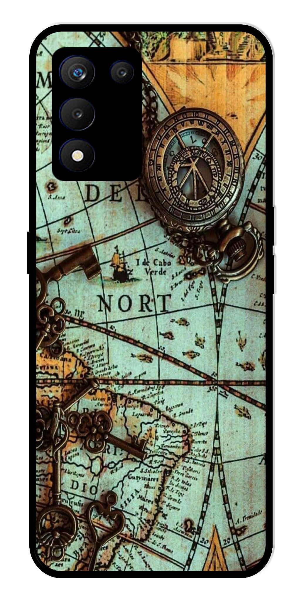 Map Design Metal Mobile Case for Realme 9 SE 5G Map Design Metal Mobile Case for Realme 9 SE 5G (Design No -54)
