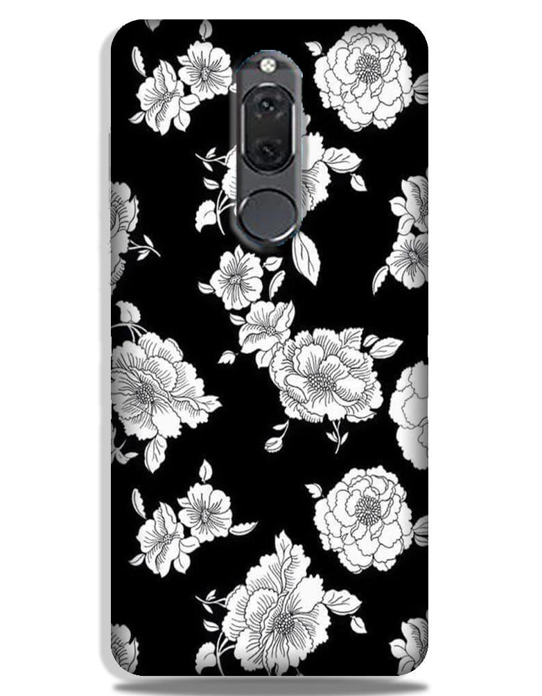 White flowers Black Background Case for Honor 9i White flowers Black Background Case for Honor 9i