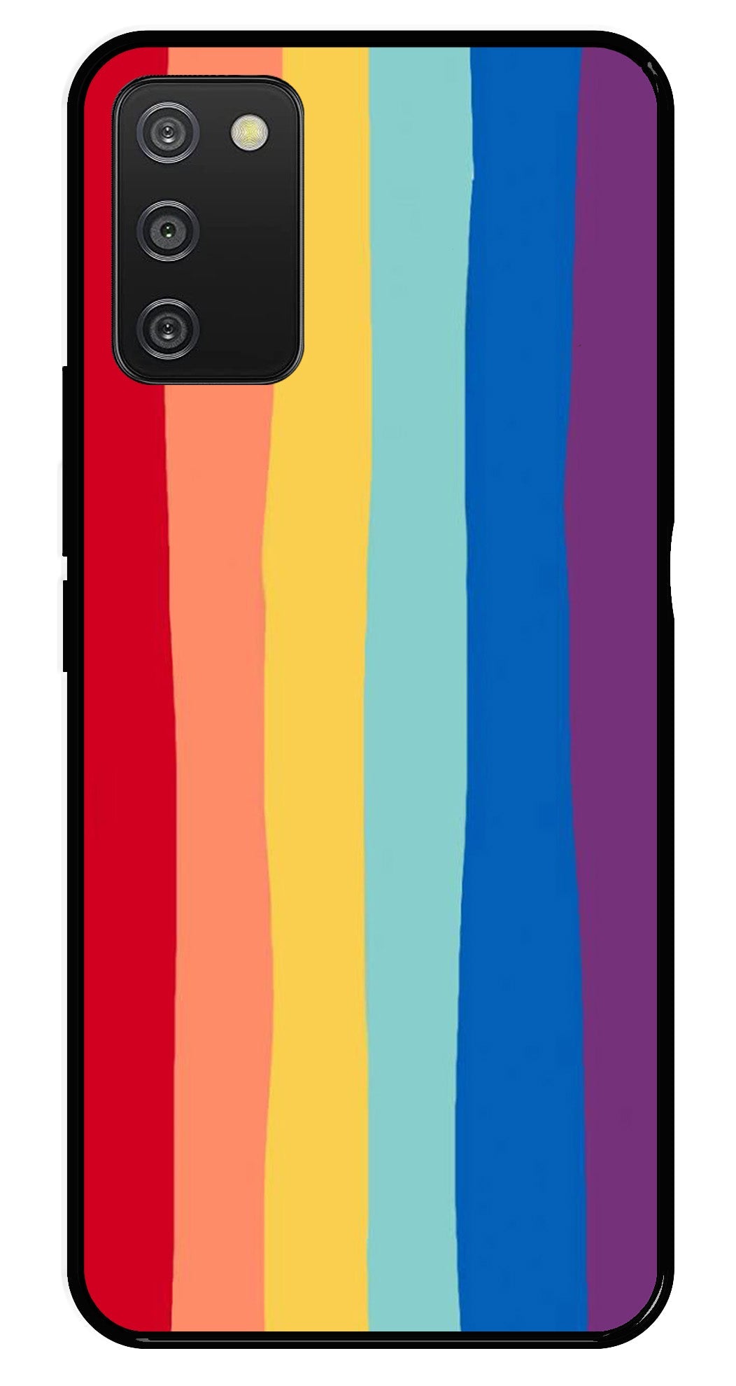 Rainbow MultiColor Metal Mobile Case for Samsung Galaxy A03s Rainbow MultiColor Metal Mobile Case for Samsung Galaxy A03s (Design No -03)